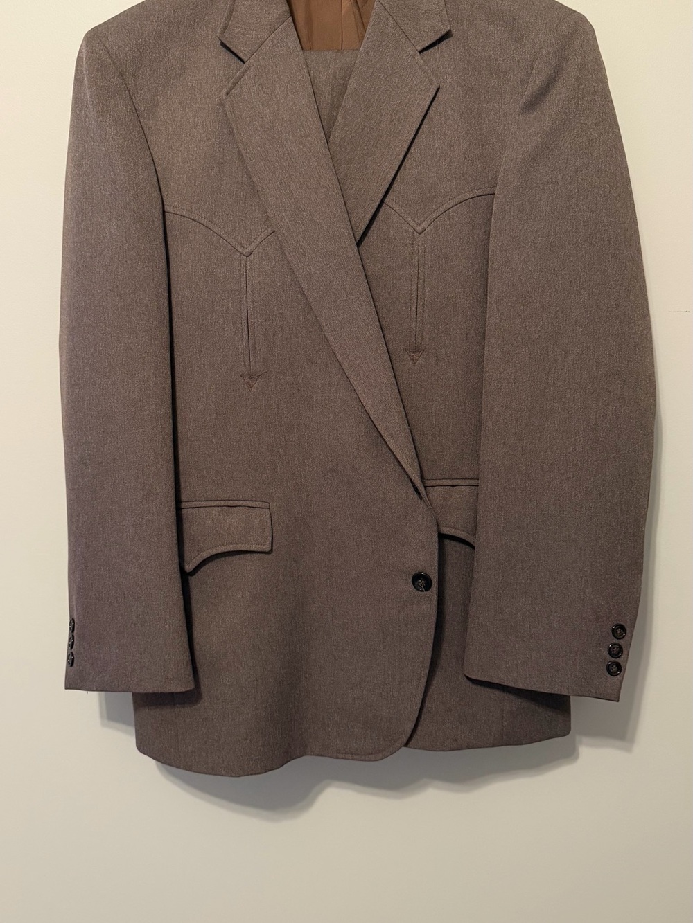 Circle S Western Suit Set Brown Cowboy Blazer (48R) and Pants (40x34)